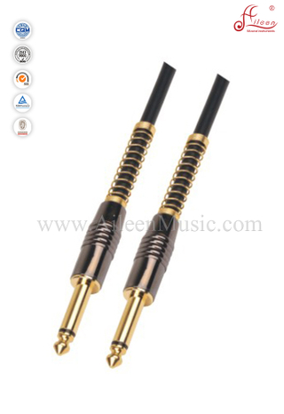 Cables de instrumento de cable de guitarra espiral de PVC negro flexible (AL-G011)