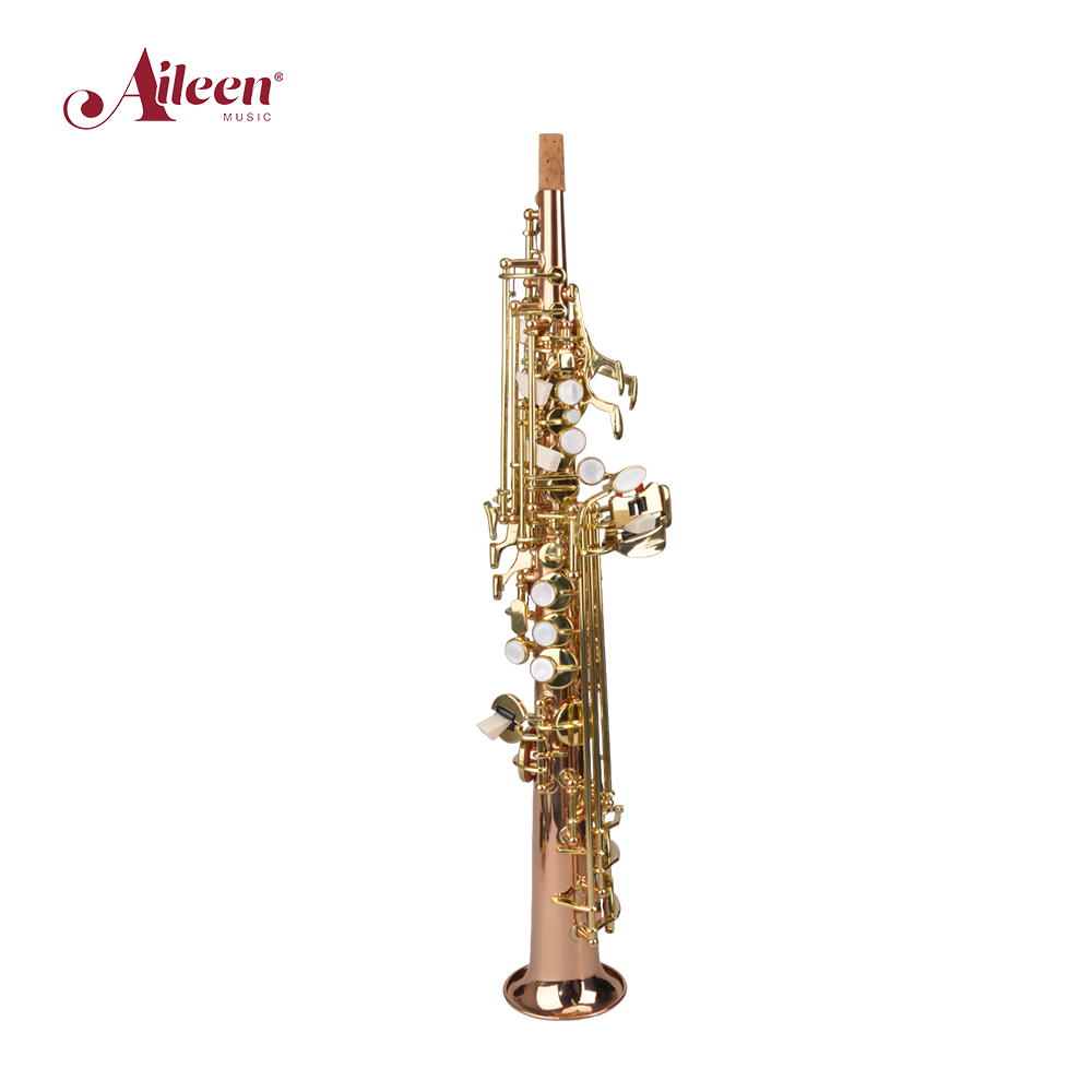 Saxofón sopranino con cuerpo de latón rosa con llave bE (SPSP-G501G)