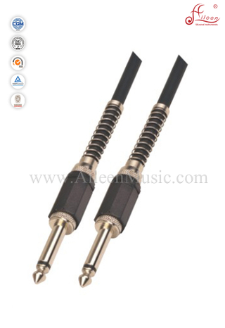 6mm 1/4 "TS PVC Negro Cable de guitarra de instrumento en espiral (AL-G025)
