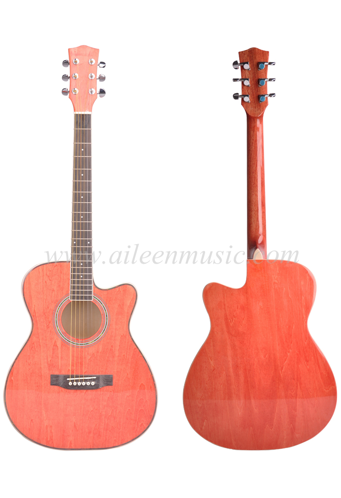 Guitarra acústica de cuerpo redondo y recortado con proceso frotado a mano de tamaño completo (AF-GH00L)