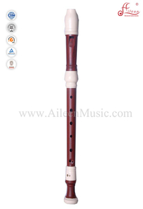 Copia de madera Barroco Rojo Soprano Grabadora Flauta Instrumentos (RE2428B)
