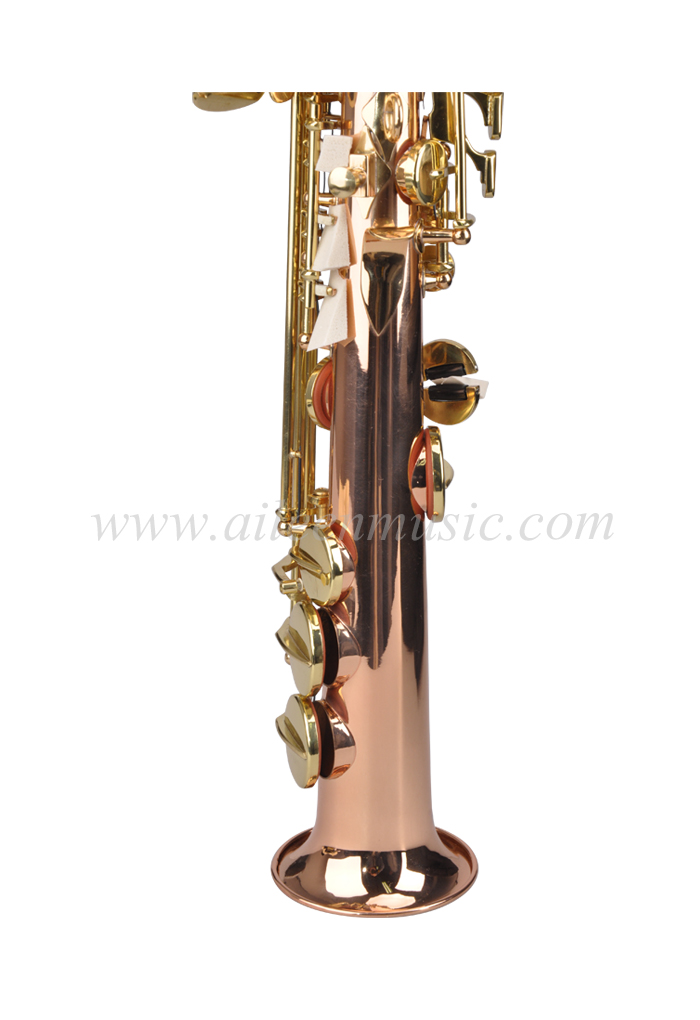 Saxofón sopranino de cuerpo de latón rosa bE de grado general con estuche premium (SPSP-G320G-RB)