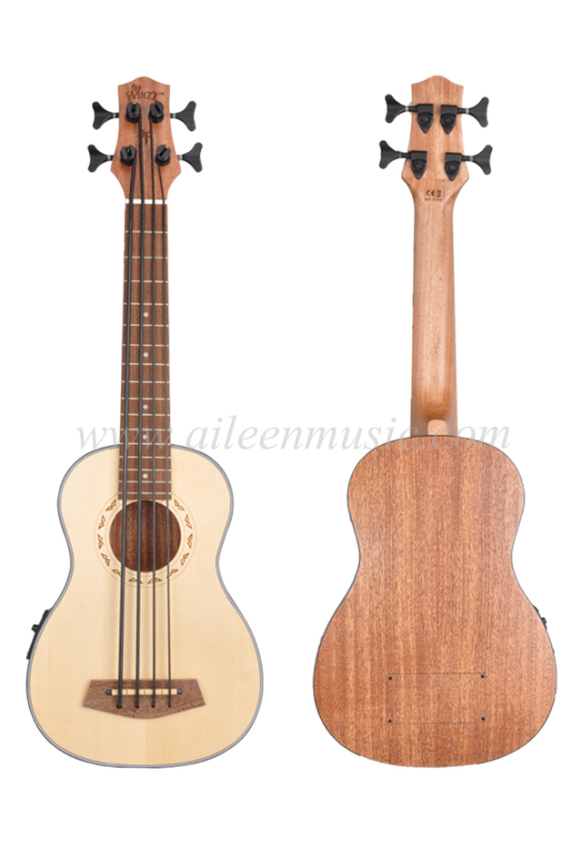 Nuevo producto de 30 pulgadas con tapa de abeto macizo Ukulele Bass (AUB17E)