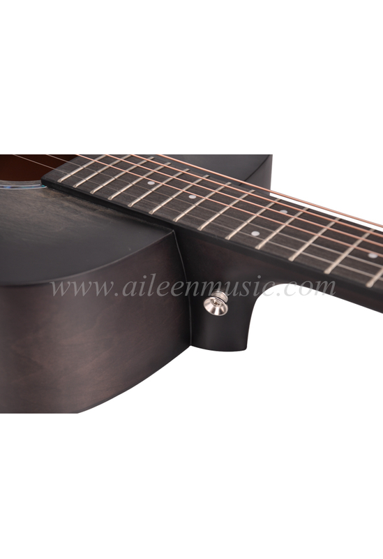 Guitarra acústica con acabado exclusivo, tapa de madera contrachapada de tilo de 34 pulgadas y cuerpo estilo bebé (AF01L-B)