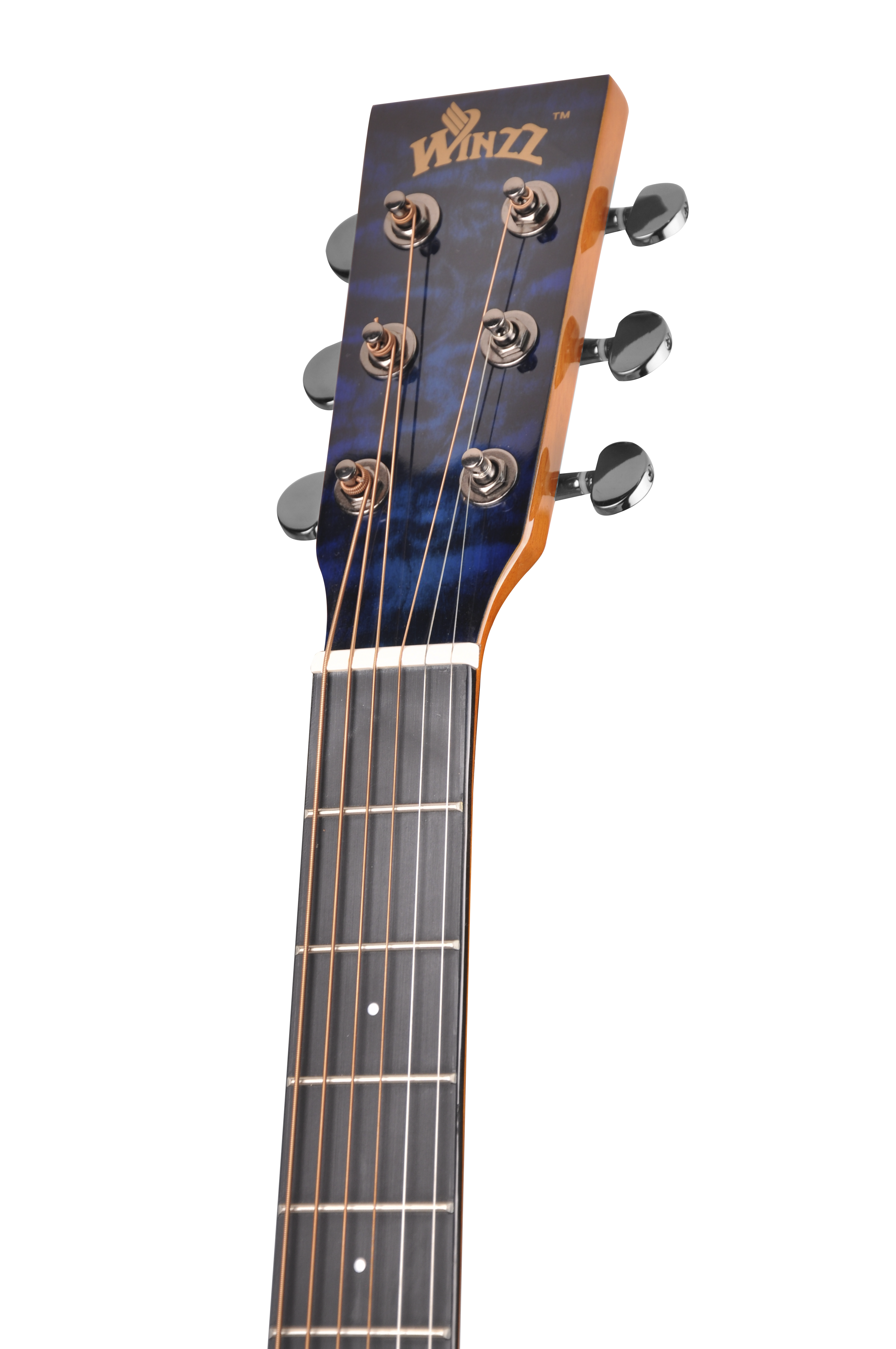 Guitarra acústica de 41 pulgadas con parte superior de bebedero macizo seccionada de colores (AFM17DTC-GA)