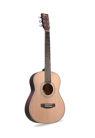 Guitarra acústica de barril positivo mate natural de 36 pulgadas con inserto de celuloide (AF168-36)