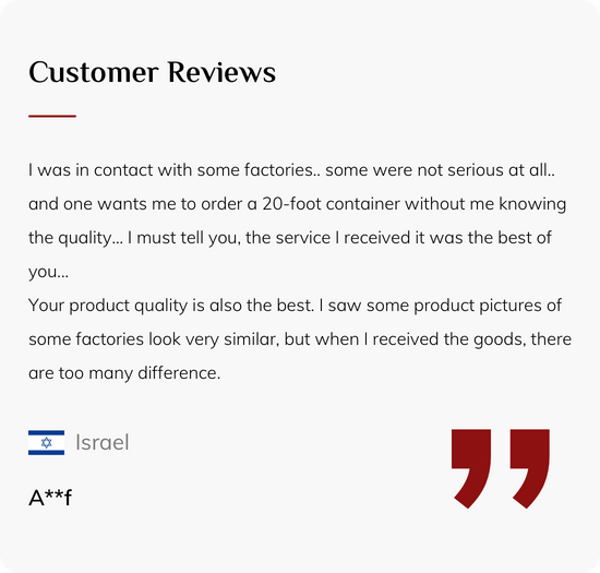 Opinión de un cliente de Israel