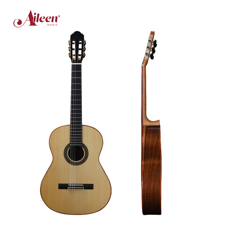 Guitarra clásica Winzz con tapa sólida, cuerdas de nailon de 39 pulgadas (WCG182)