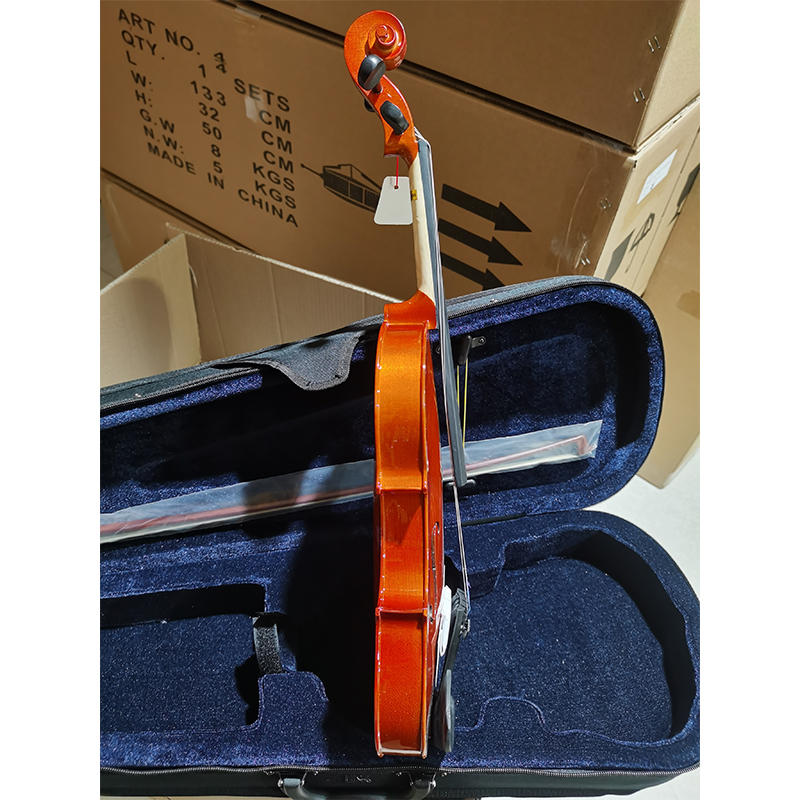 Traje de violín de estudiante acústico flameado natural para principiantes (VG001-HP)