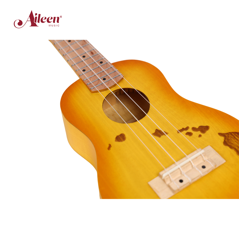 Ukelele soprano de 21' con acabado frotado a mano y diseño profesional del fabricante AU-H03A