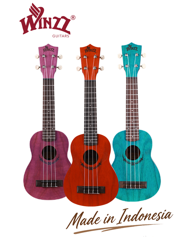 AU605-21 Ukelele soprano colorido Winzz de 21'' fabricado en Indonesia