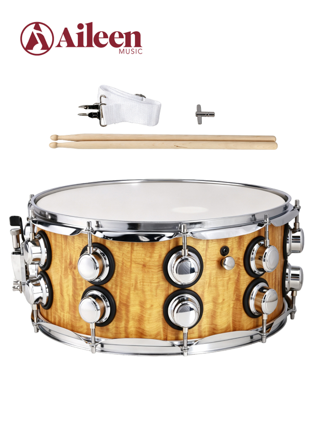 SD311M Tambor profesional de madera de 14' x 6.5' con casco de álamo y anillo de refuerzo 