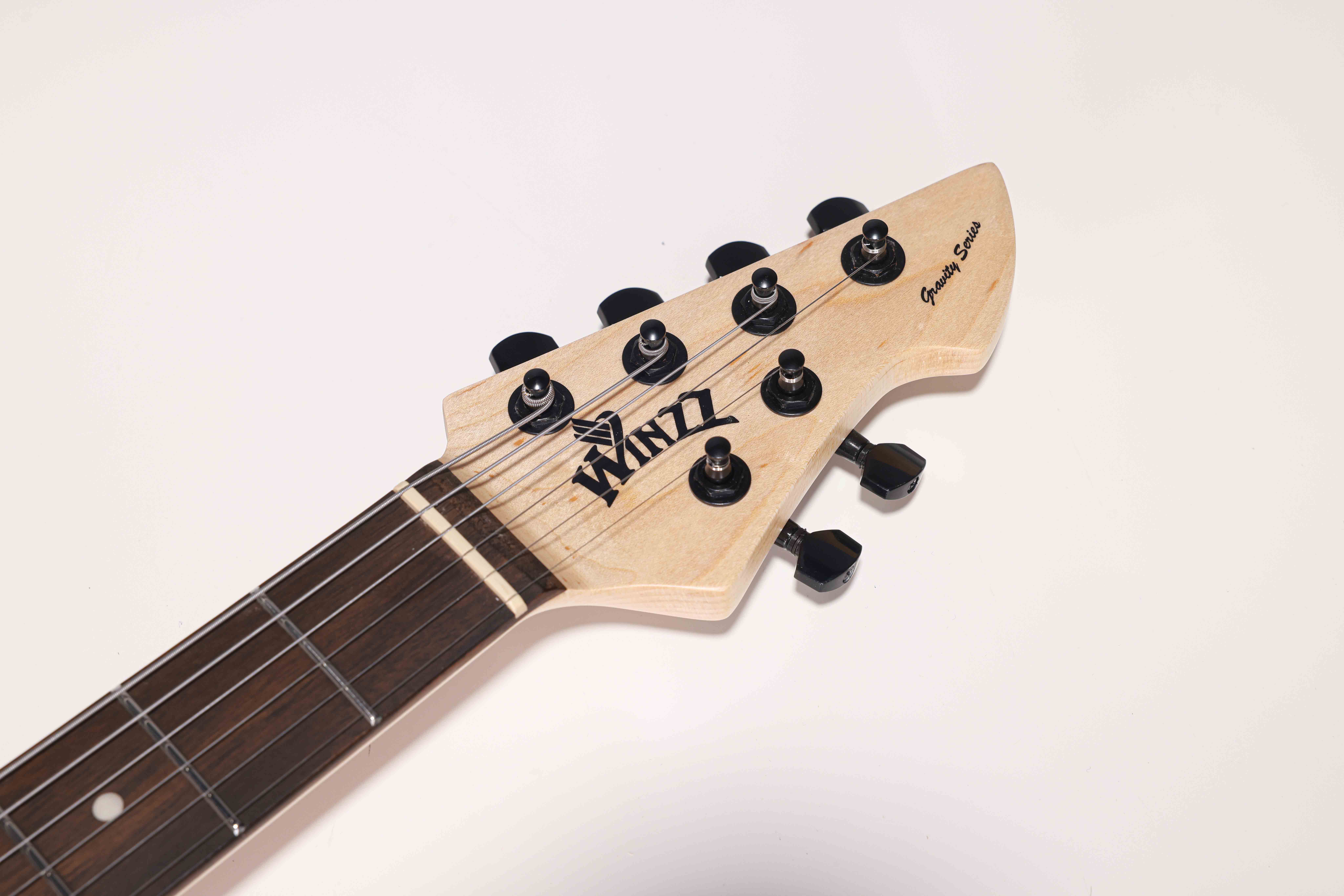 WGS EX80-AT Winzz Exotic Collection Guitarra eléctrica con tapa de chapa de teca y cuerpo de Agatis fabricada en Indonesia