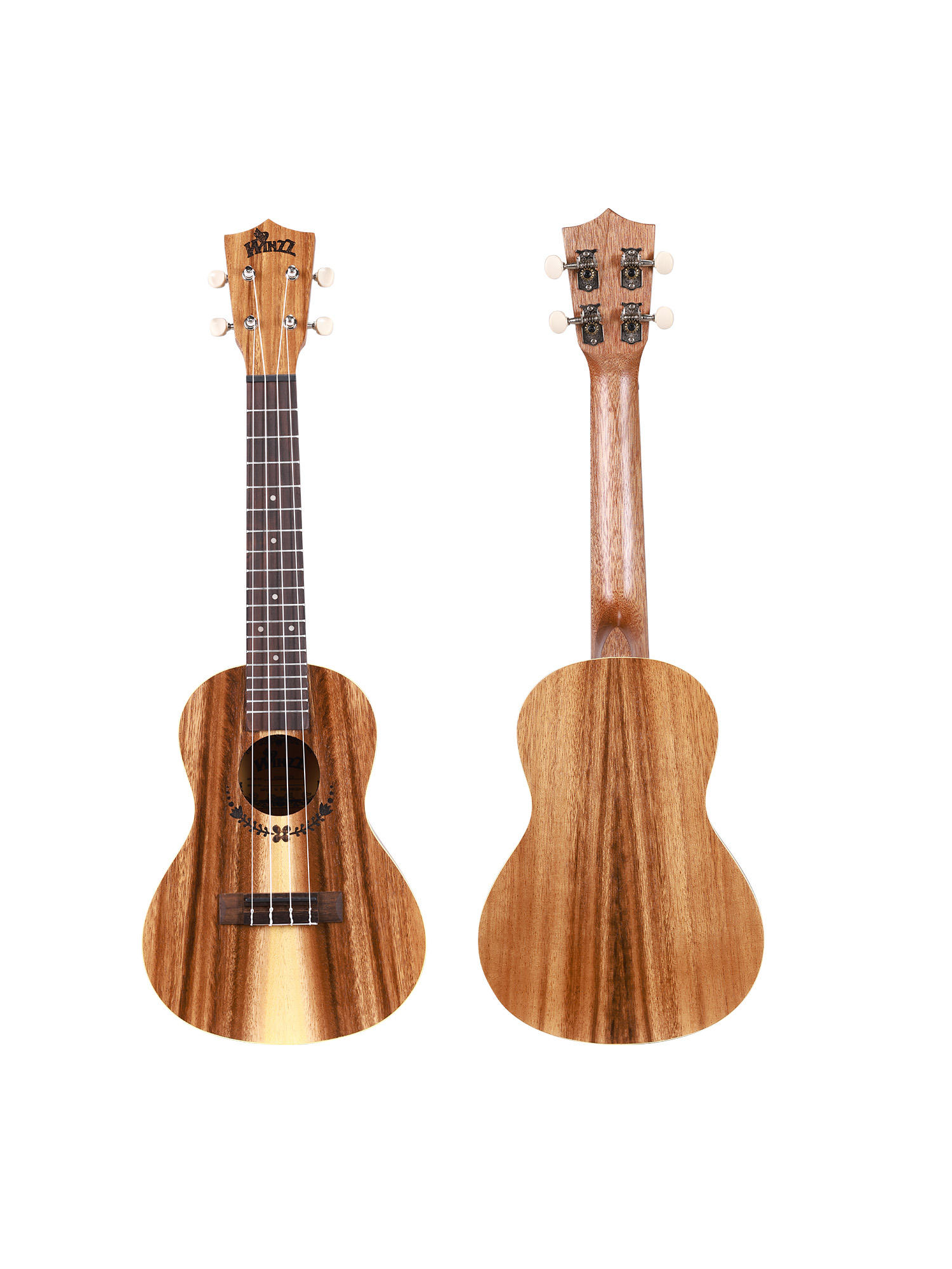 AU604-21 Ukelele soprano de teca (fibra blanca) de calidad Winzz, madera contrachapada de 21 pulgadas, fabricado en Indonesia