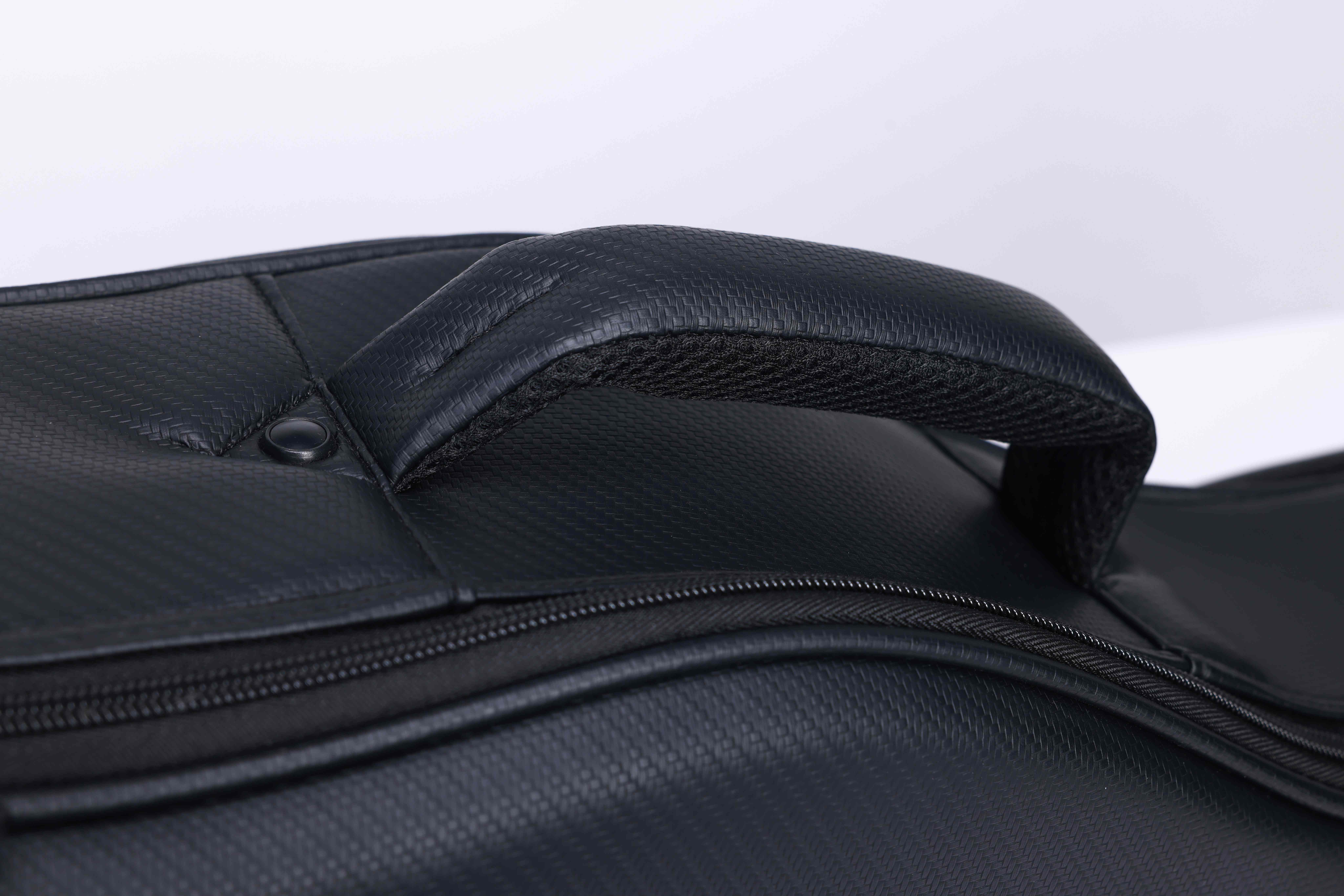 Funda para guitarra acústica Acolchado de espuma de PE de 15 mm Tela de PU negra Forro de Nylex Bolsillo grande (BGW1718)