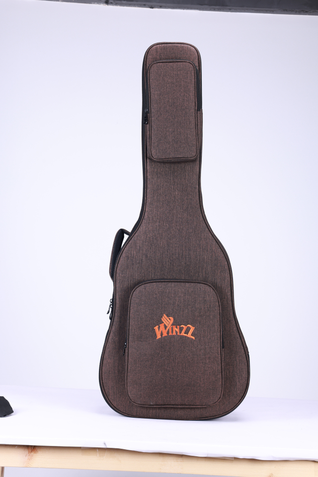 BGW5018 Bolsa de guitarra acústica de tela de terciopelo de copo de nieve de color marrón al por mayor de fábrica 500D