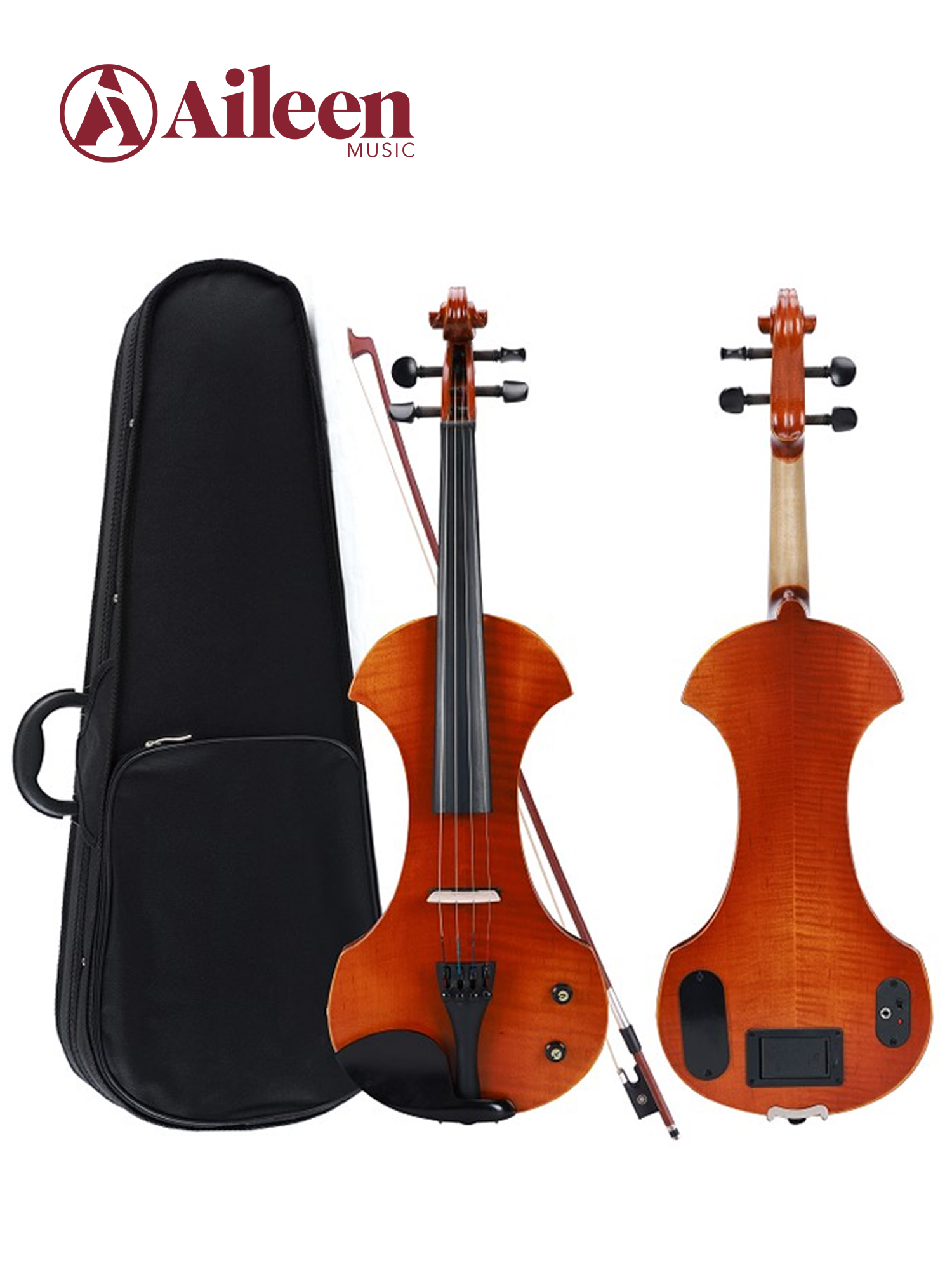 AV-D502 N o SB Color 4/4 Violín eléctrico profesional con colofonia para estudiantes, puente y auriculares