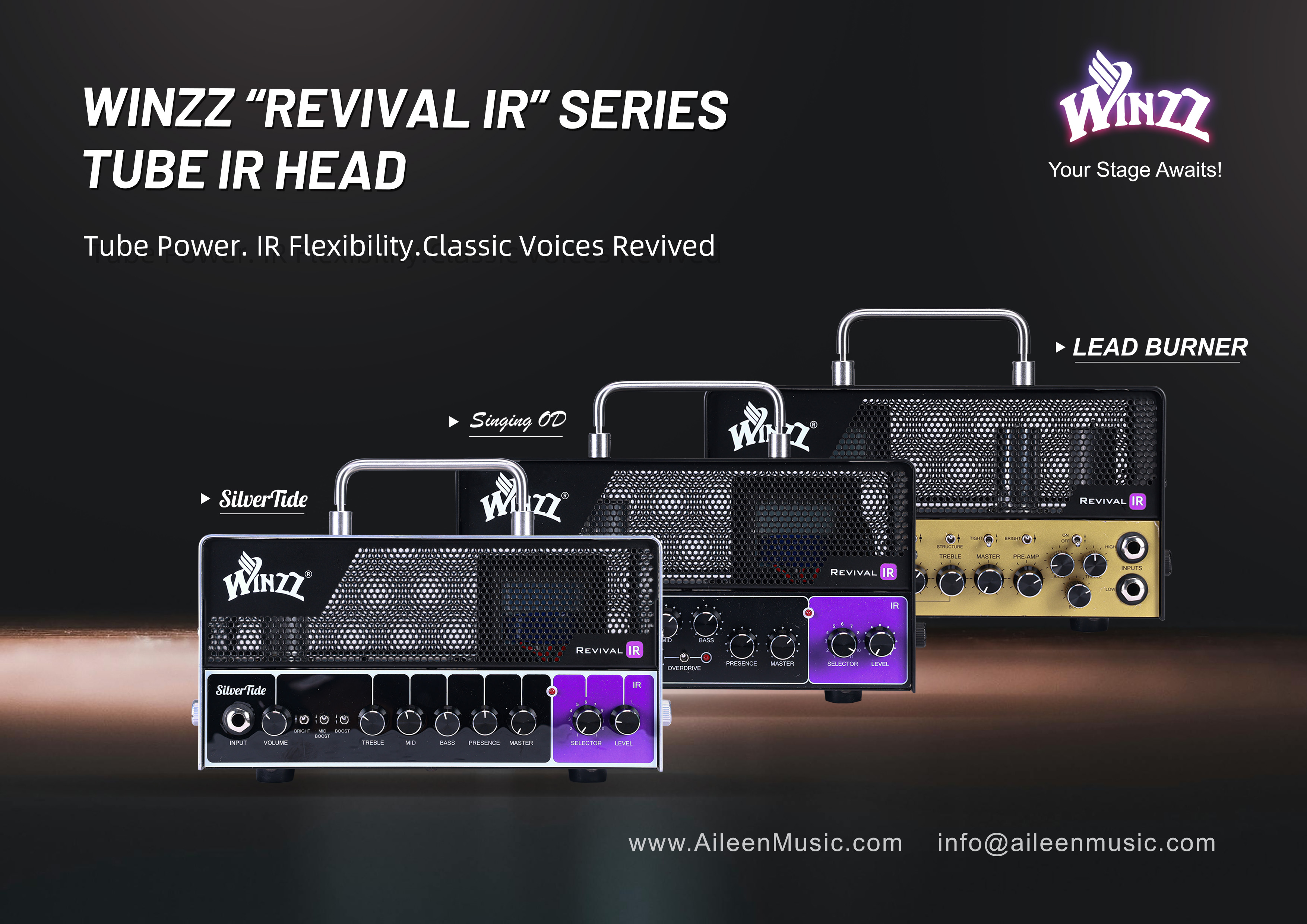 WINZZ Revival IR Series Accesorios para instrumentos musicales TUBO Amplificador IR para guitarra eléctrica