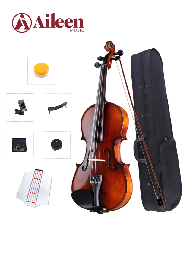 Tapa de abeto macizo de grado general, parte trasera y lateral de arce macizo, violín estudiantil 4/4-1/16 AVL18