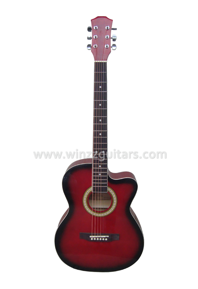 38 "Cutaway Linden plywood Guitarra acústica colorida (AF227CA-38)