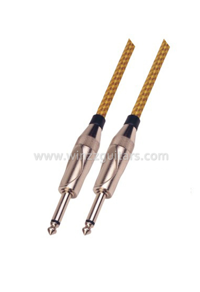 Cable de enlace de guitarra en espiral negro Tweed de PVC de 6,5 mm (AL-G013)