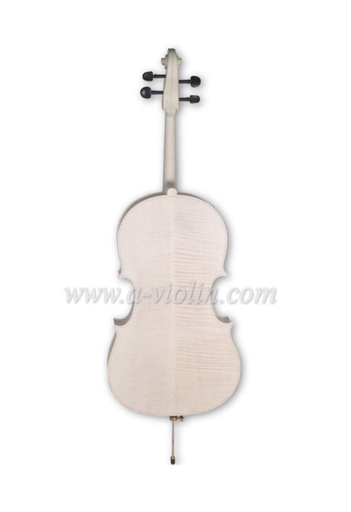4/4, 3/4 cello blanco hecho a mano sin terminar para Luthier (C150W)