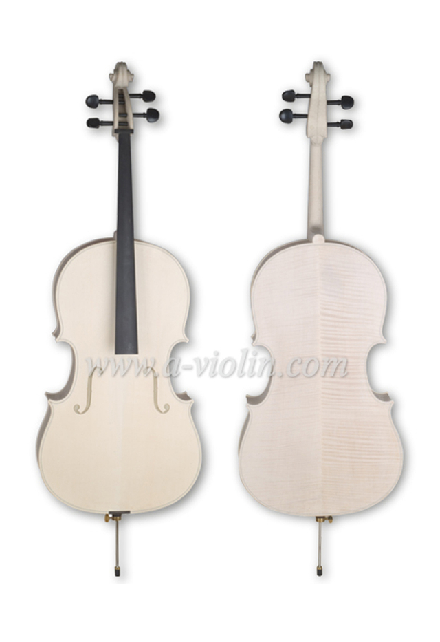 4/4, 3/4 cello blanco hecho a mano sin terminar para Luthier (C150W)
