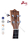 Ukelele de 21 "Soprano Koa Plywood Hawaii (AU50L-21)