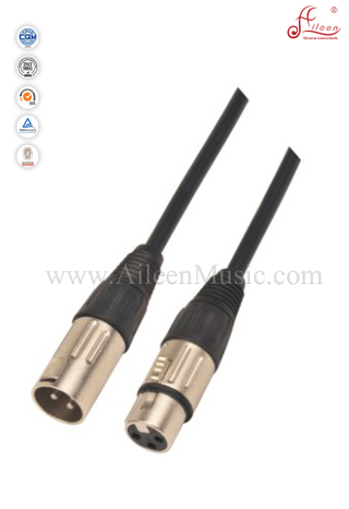 Cable de micrófono negro espiral XLR a XLR de 6 mm (AL-M014)