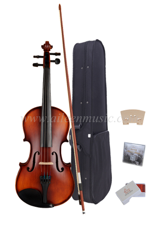 Conjunto de violín de estudiante avanzado de Solidwood seleccionado (VG107)