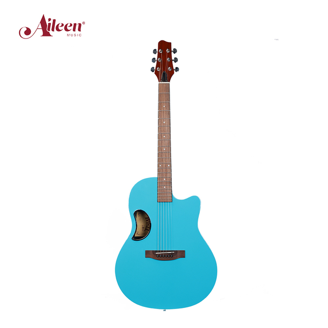 Guitarra acústica trasera redonda de 41' de fibra de carbono de color personalizable (AFO300C)