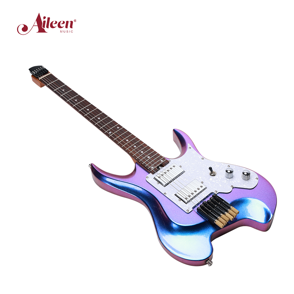 Guitarra eléctrica sin cabeza con efecto camaleón Cuerpo sólido de okoume (HGE700)