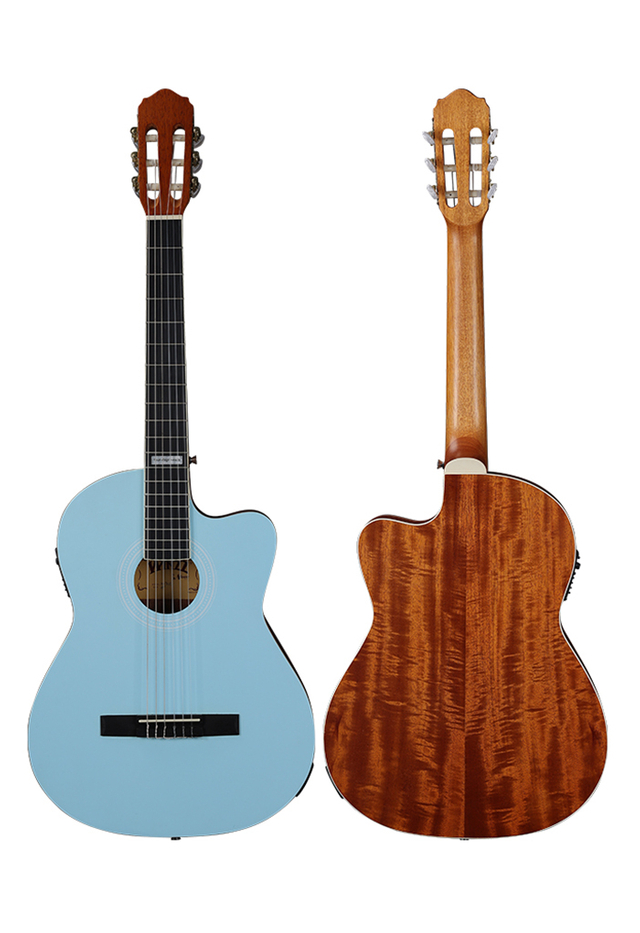 Guitarra clásica eléctrica con cuerdas de nailon de 39' de cuerpo delgado con ecualizador (AC171CE)