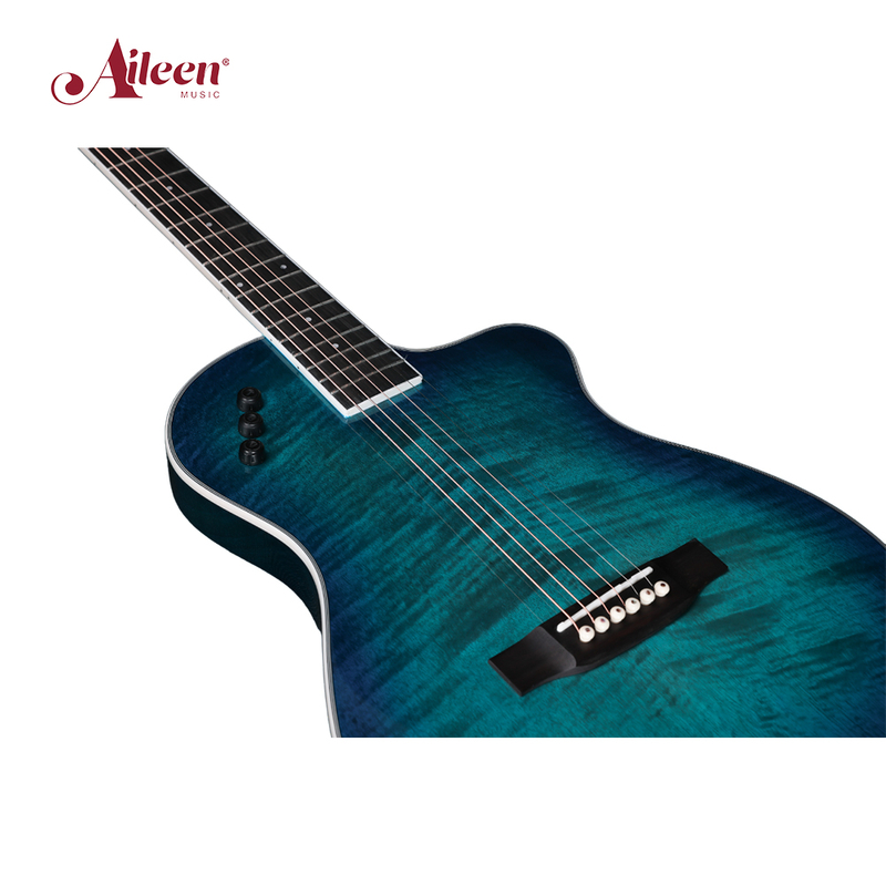 Guitarra acústica-eléctrica Winzz de cuerpo delgado Flamed okoume 39'(WAG170CE)