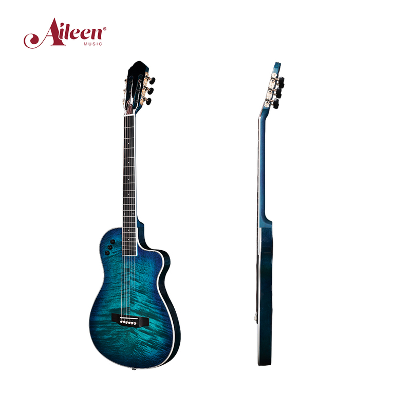 Guitarra acústica-eléctrica Winzz de cuerpo delgado Flamed okoume 39'(WAG170CE)