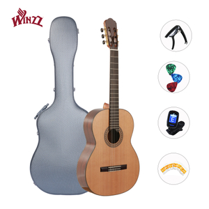 Guitarra clásica hecha a mano de cedro macizo personalizada de alta calidad con estuche de ABS (WGC2022C)