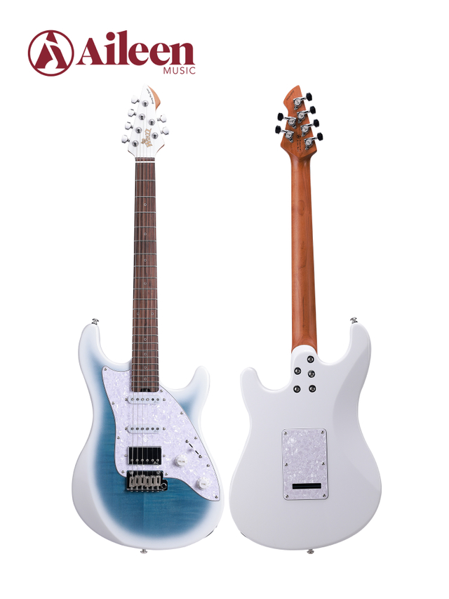 Guitarra eléctrica WINZZ Gravity Series Pro – Cuerpo de Okoume, mástil de arce tostado, pastillas HSS Alnico V, puente de trémolo de 2 puntos (WGS150MF)