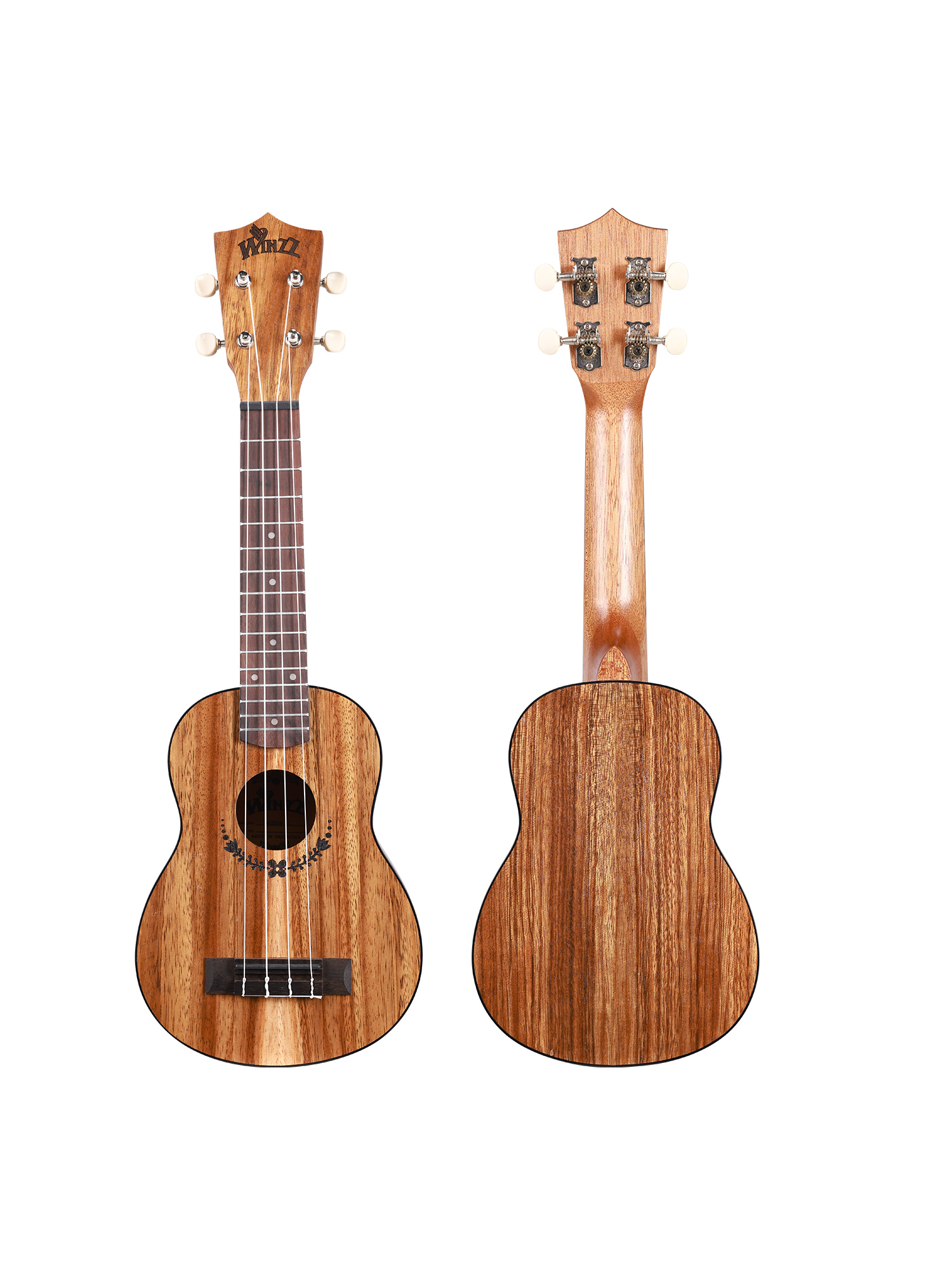 AU603-23 ​​Ukelele de concierto de calidad Winzz Koa (fibra blanca) de madera contrachapada de 23 pulgadas fabricado en Indonesia