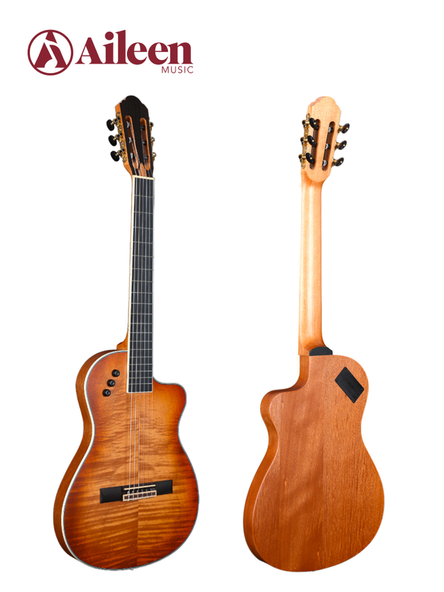 Cuerpo delgado 39 'Guitarra eléctrica acústica Flamed Okoume (WCG170CE)