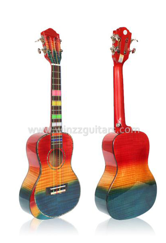 Ukelele de contrachapado de arce flameado de 21 "/ 23" / 26 "(AU04L-HBA)
