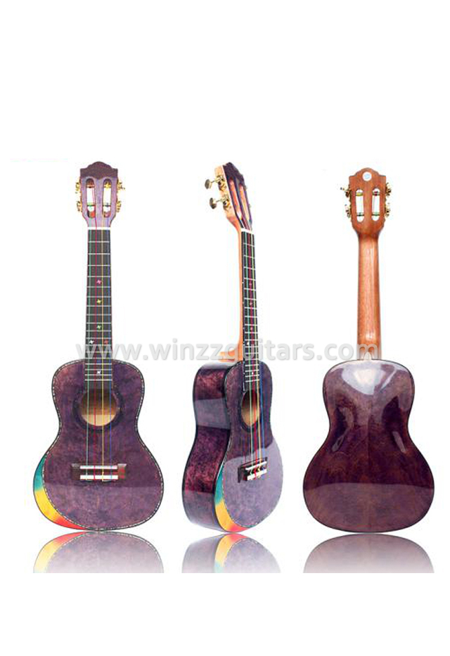 Madera contrachapada de arce Birdseye o Ukulele de madera artificial de alta densidad (AU86L-BA)
