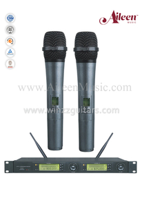 Micrófono de micrófono inalámbrico UHF FM de doble receptor profesional (AL-327UM)