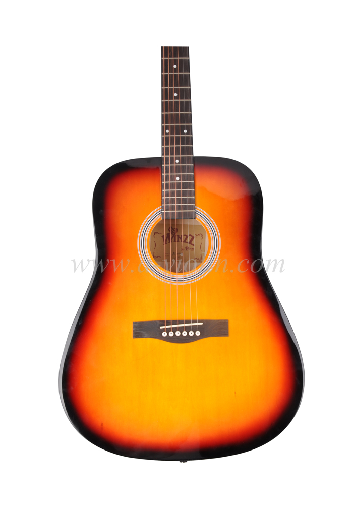 41 "Dreadnought de instrumentos musicales Linden Plywood arce guitarra acústica (AF229H)