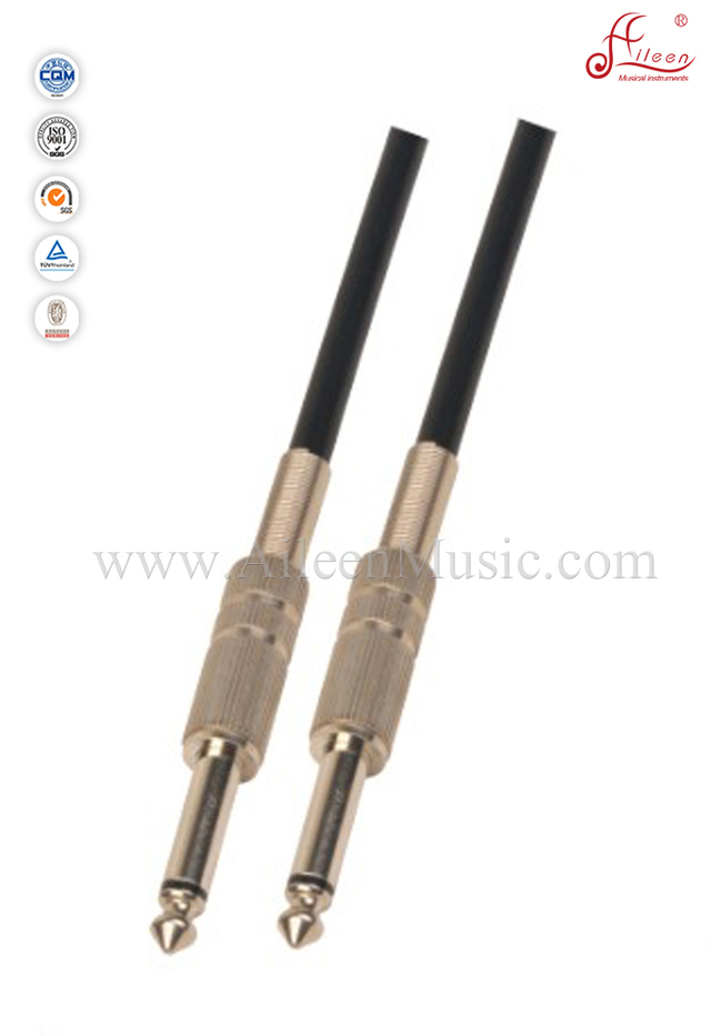 Cable de Instrumento Musical Cable de Guitarra Espiral PVC Negro 6mm (AL-G023)
