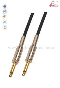1/4 "TS Cable de guitarra de instrumento de espiral de PVC negro (AL-G007)