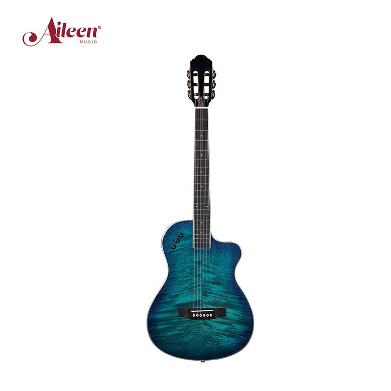 Guitarra acústica-eléctrica Winzz de cuerpo delgado Flamed okoume 39'(WAG170CE)