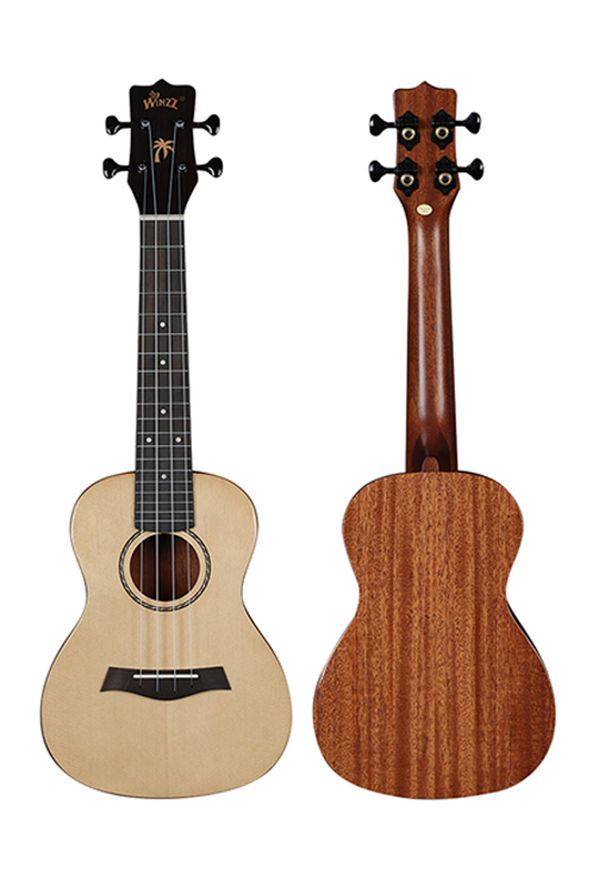 Ukelele Winzz de abeto Engleman macizo de 23' con cuerdas Aquila (AU17)