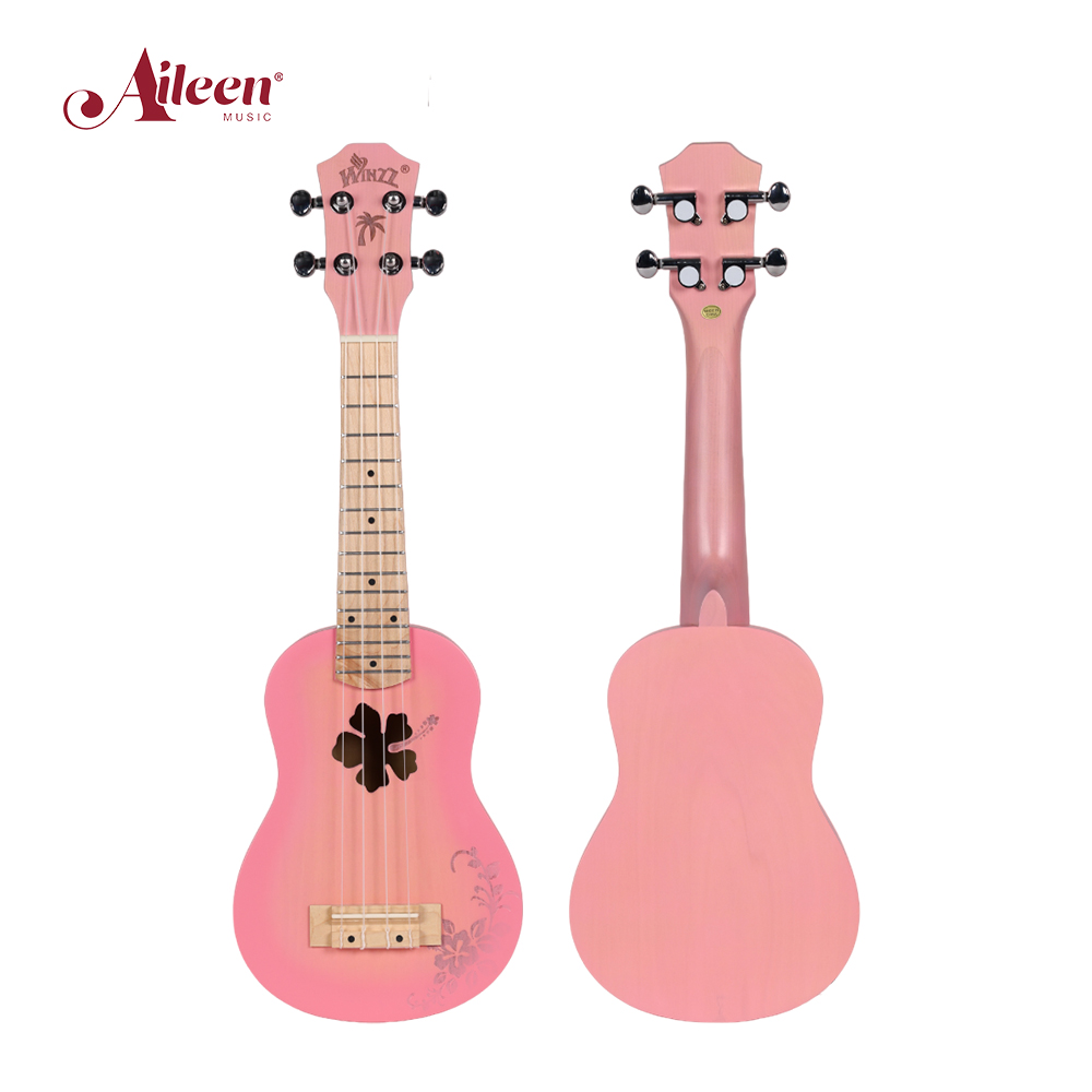 Ukelele soprano de 21' con acabado frotado a mano y diseño profesional del fabricante AU-H03A