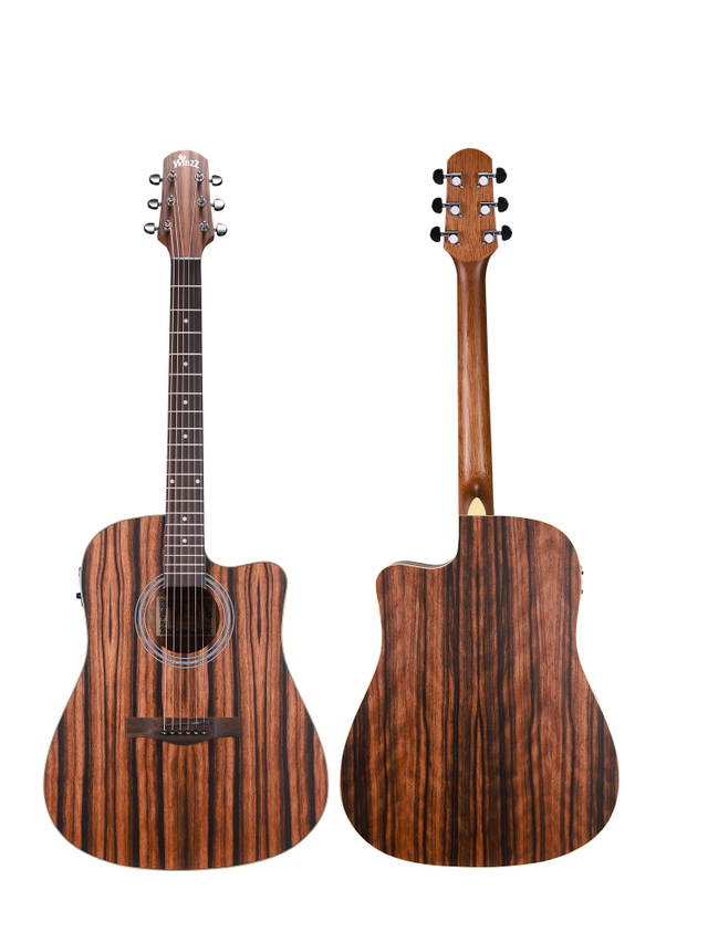 WAG602C Winzz Exotic Material Guitarra eléctrica acústica recortada de 41 ' Fabricada en Indonesia