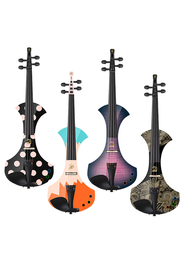 AV-D501 Nuevo The 20th Anniversary Decal Paper Design Patente Violín eléctrico 4/4